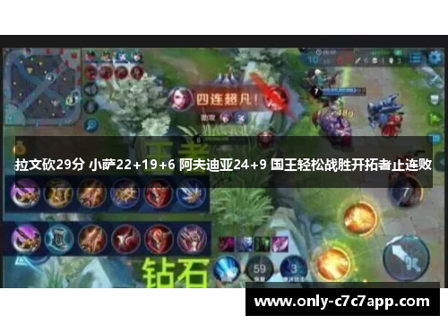 拉文砍29分 小萨22+19+6 阿夫迪亚24+9 国王轻松战胜开拓者止连败